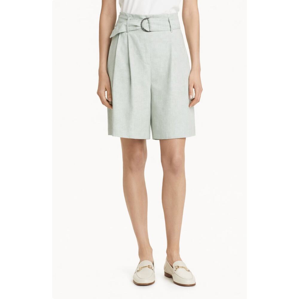 Akris Punto Fiorellina Linen Bermuda Shorts Mint Green Size 4 EUC